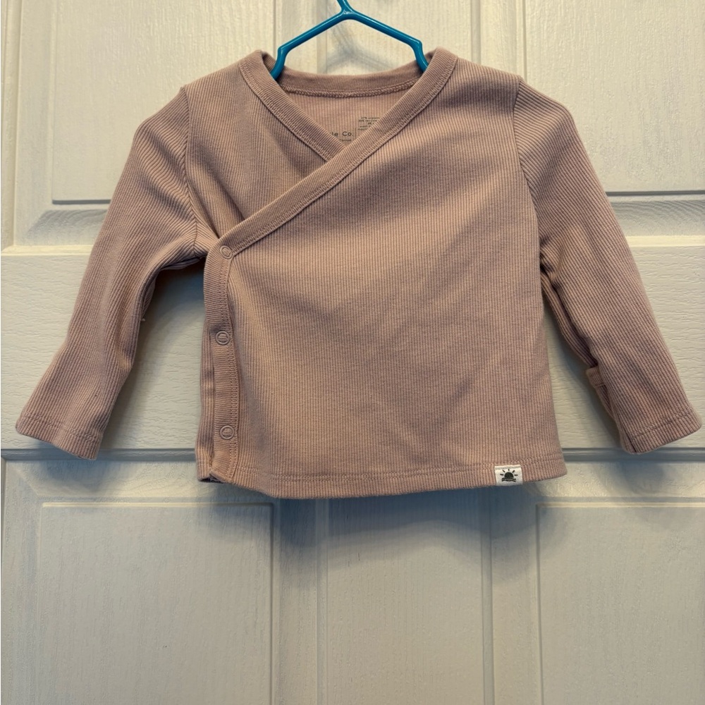 Organic and Recycled Long Sleeve baby girls’ Shirt 6M w/ versatile sleeves
